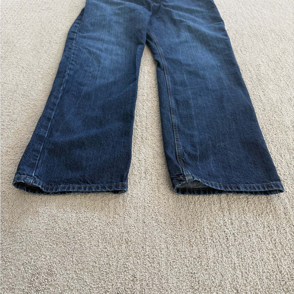 Carhartt Relaxed Fit Jeans Mens 36x32 Dark Wash Blue Denim Workwear Straight Leg - Picture 8 of 12